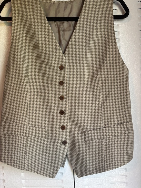 Giorgio Armani Houndstooth Vest Tailored Chic Classic Size 44/10 - Picture 4 of 8